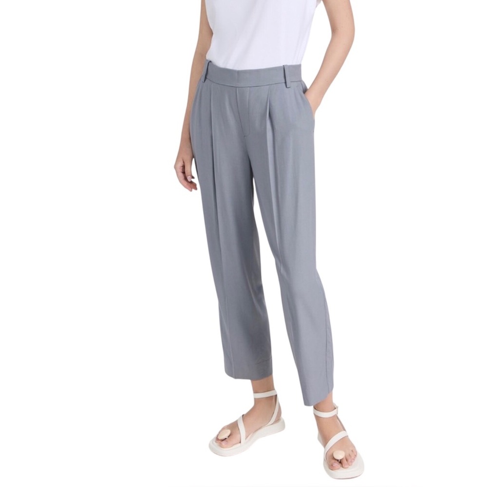 Vince Drapey Pull On Pants Grey Twill Ankle Pleated Size 2X